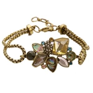 Antiqued Crystal Cluster Bracelet